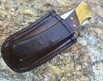 Leather Friction Sheath for Buck 110 Folding Knife to w/o knife