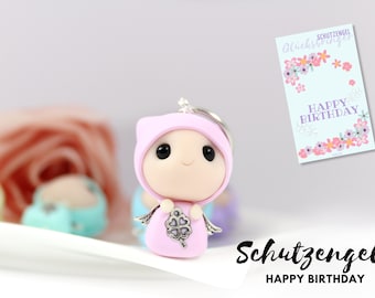 Guardian angel keychain - Happy birthday - thank you - lucky charm car - small thank you - birthday gift - small gifts