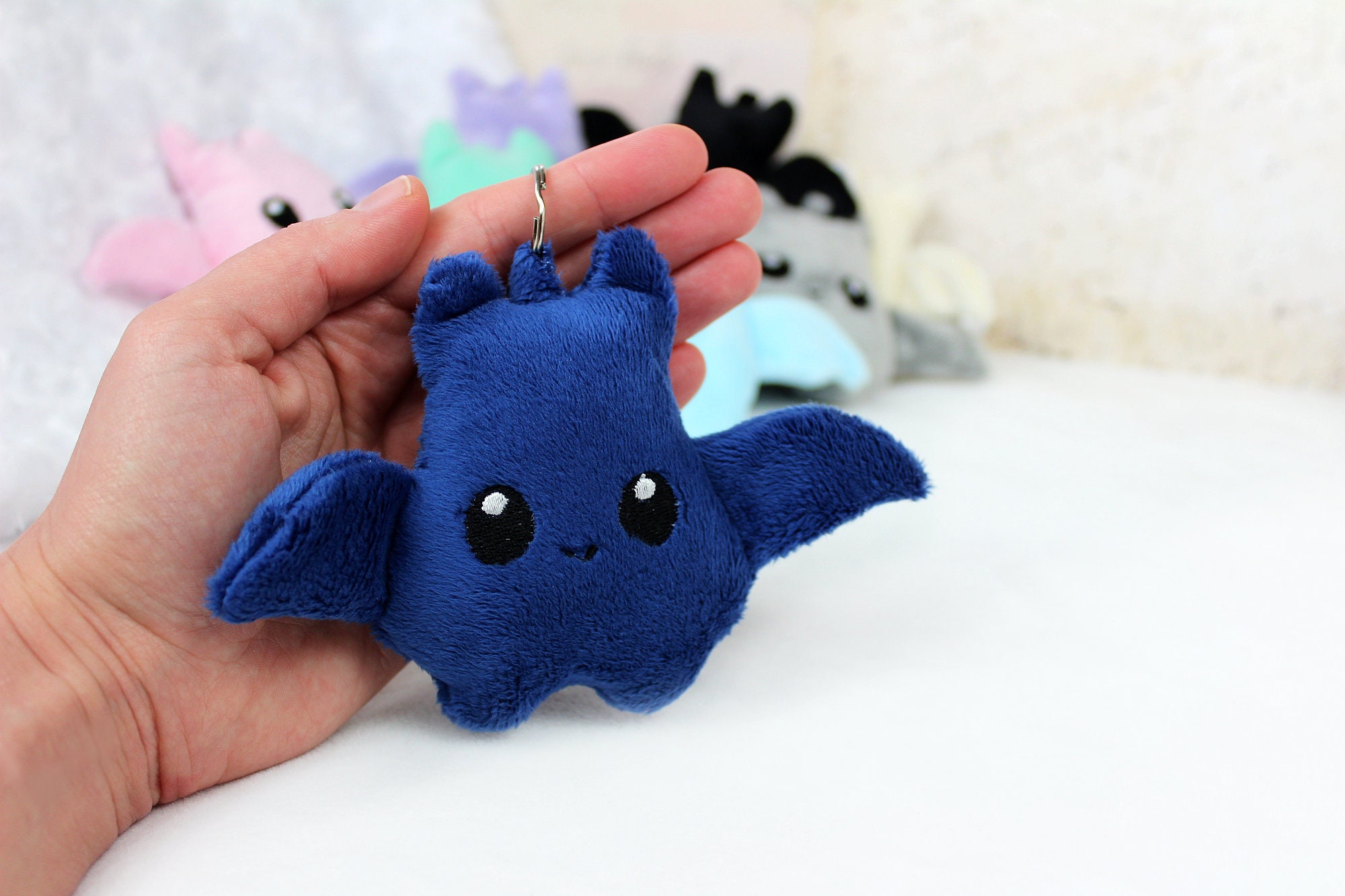 Bat keychain cute bat kawaii keychain bat plush bat gift Etsy