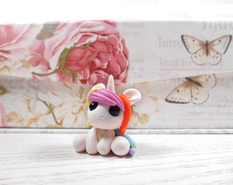 Unicorn charm kawaii unicorn pendant necklace pendant polymer clay unicorn figure handmade