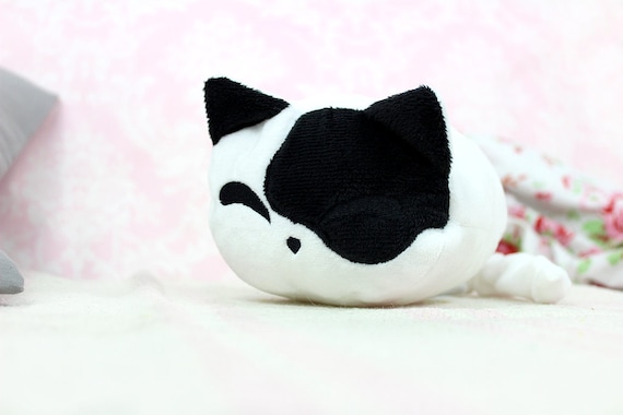 Peluche Kawaii Chaton blanc taché