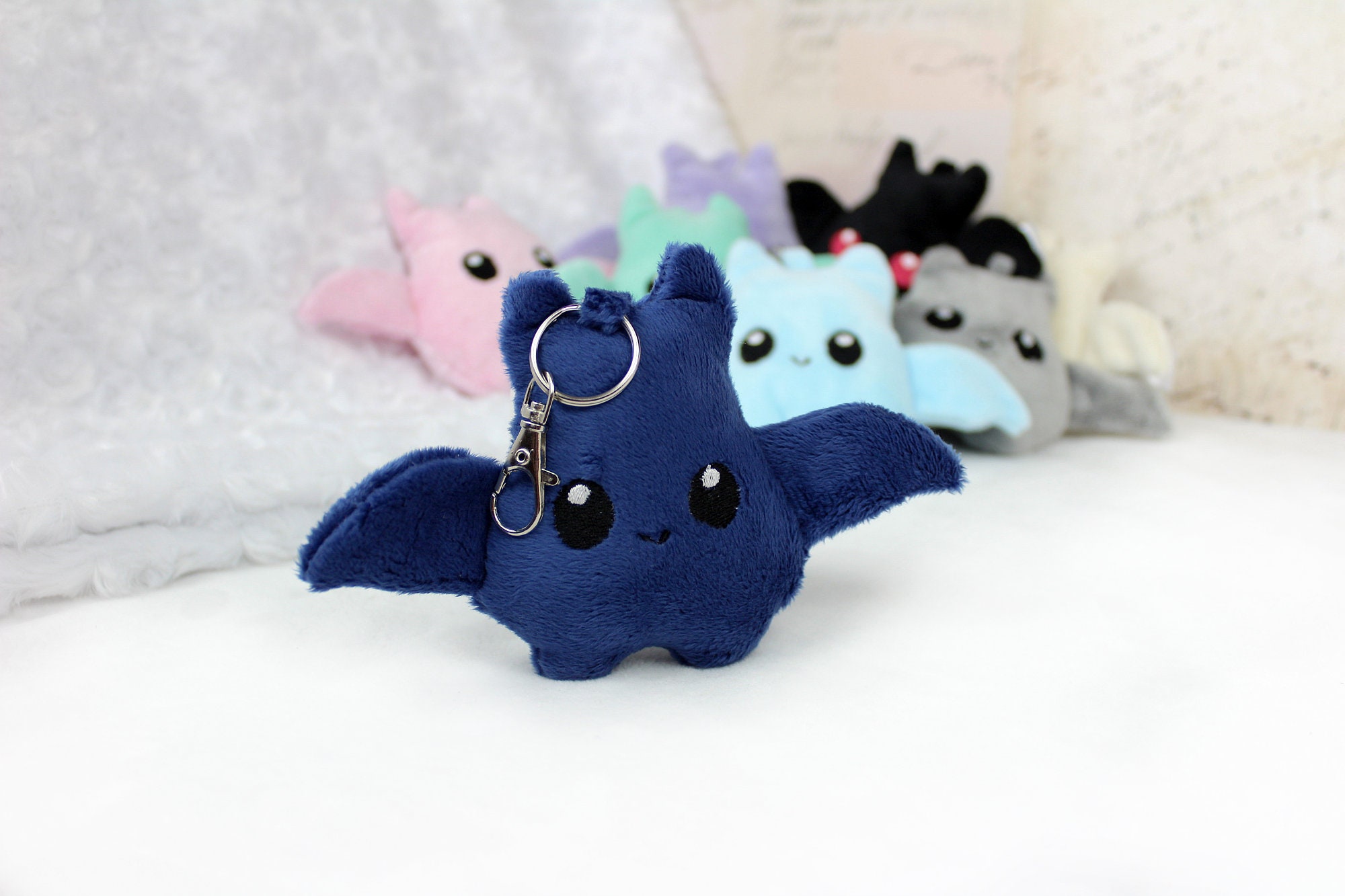 Bat keychain cute bat kawaii keychain bat plush bat gift Etsy