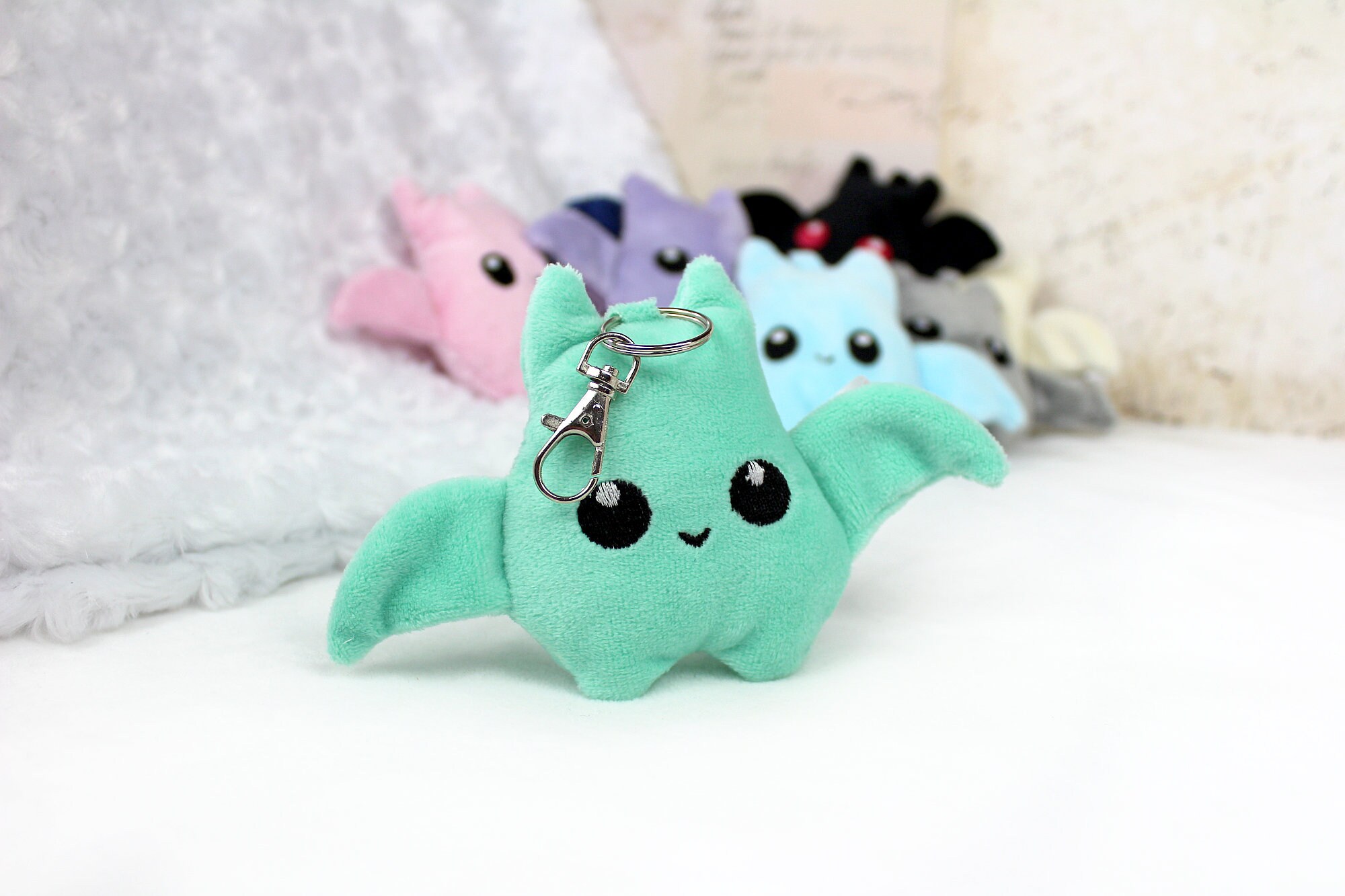 Bat keychain cute bat kawaii keychain bat plush bat gift Etsy