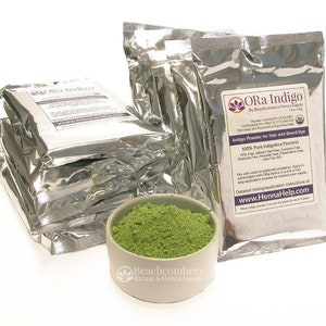 INDIGO: 1 KILO (10 Packs) Natural Indigo Powder Hair Beard Color -100% Pure Indigofera Tinctria Powder Dye USDA Organic ORa Free Shipping!