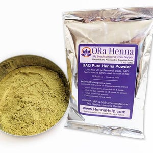 BAQ Brown Red Henna Powder Hair Color For All Head Beard Body Men & Women Rajasthani 100 Grams By Beachcombers ORa