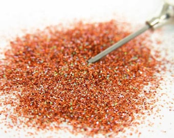 Orange Copper Fire: Ultra Fine Cosmetic Grade Body Safe Loose Glitter for Henna Tattoo Scrap Booking Art Face Paint in Precision Poof Bottle