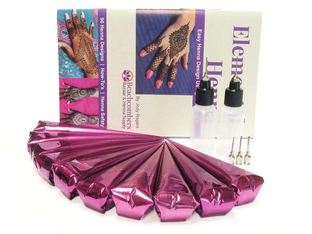 10 Henna Tattoo Cones Party Pack Kit Bridal Wedding Mendhi, Ready to