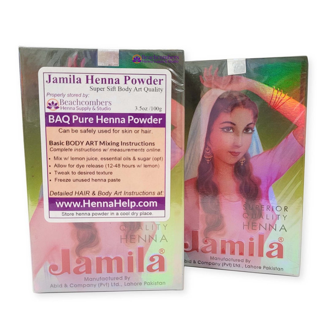 NEW Authentic Jamila Henna BAQ Powder tattoo Body Art Quality & Natural