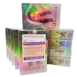 10 Boxes 1 Kilo Jamila Henna BAQ Powder -Temporary Tattoo Body Art Quality & Hair Dye Color- Mehndi 2024 Summer Crop 1000 Gram FREE SHIPPING