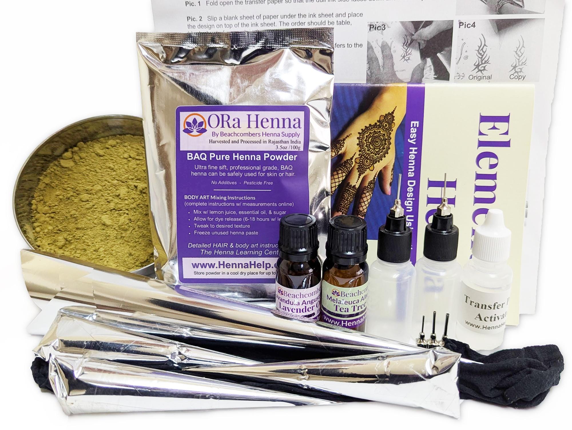 Temporary Henna Ink Tattoo Oil Powder Dye Applicator Body Art Stencil Decal Kit Temporary Henna Ink Tattoo Oil Powder Dye Applicator Body Art Stencil Decal Kit