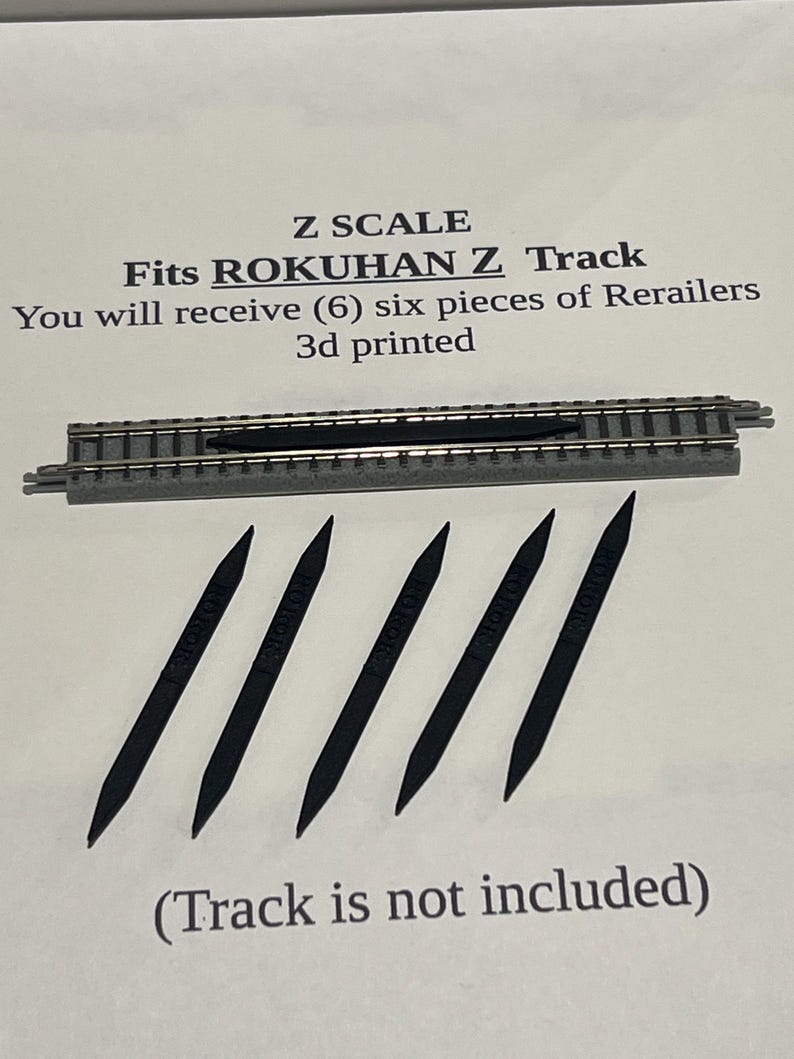 Z Scale Rerailer Ramp ROKUHAN Model Train Track - Z Scale Track - RERAILER - Crossing - 3d ...