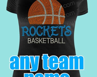 Your Basketball Team Custom Rhinestone Tee TP038