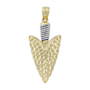 Gold Arrowhead Charm - 10 Karat Solid Gold with Optional Gold Chain - Arrow Pendnat - Gold Arrowhead