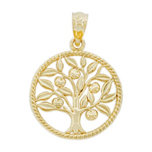 Gold Tree of Life Charm - Family Tree Pendant - Tree Charm - 10 Karat Solid Gold - Tree of Life Pendant