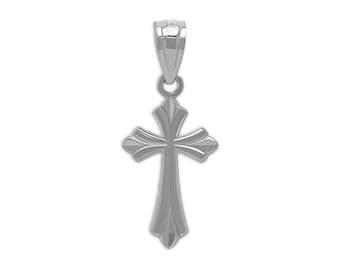 Witgouden kinderkruis - 10 karaat massief goud - mini-kruishanger - religieuze kruisketting - doopcadeau - doopcadeau
