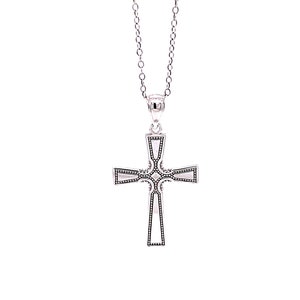Silver Cross Pendant Necklace- 925 Sterling Silver- Silver Adjustable Necklace 16&quot;-18&quot;