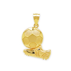 Gold Soccer Ball Futbol Charm - Soccer Ball Pendant - 10 Karat Solid Gold - Optional Gold Chain - World Cup Pendant