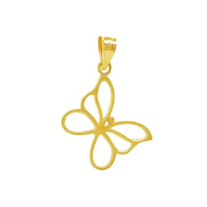 Gold Butterfly Charm - 10 Karat Solid Gold - Butterfly Pendant - Dainty Butterfly Necklace - Optional Gold Chain - Gifts For Women