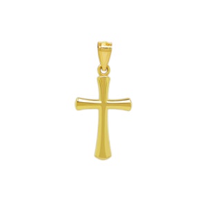 Gold Simple Everyday Cross - Cross Pendant - Religious Cross Pendant - 10 Karat Solid Gold - Yellow or White Gold - Optional Gold Chain