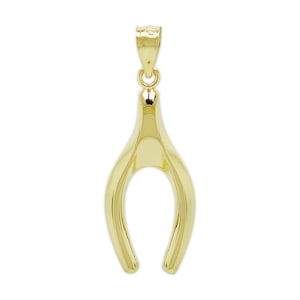 Gold Wishbone Charm - 10 Karat Solid Gold - Wishbone Pendant Jewelry - Optional Gold Chain - Good Luck Charm