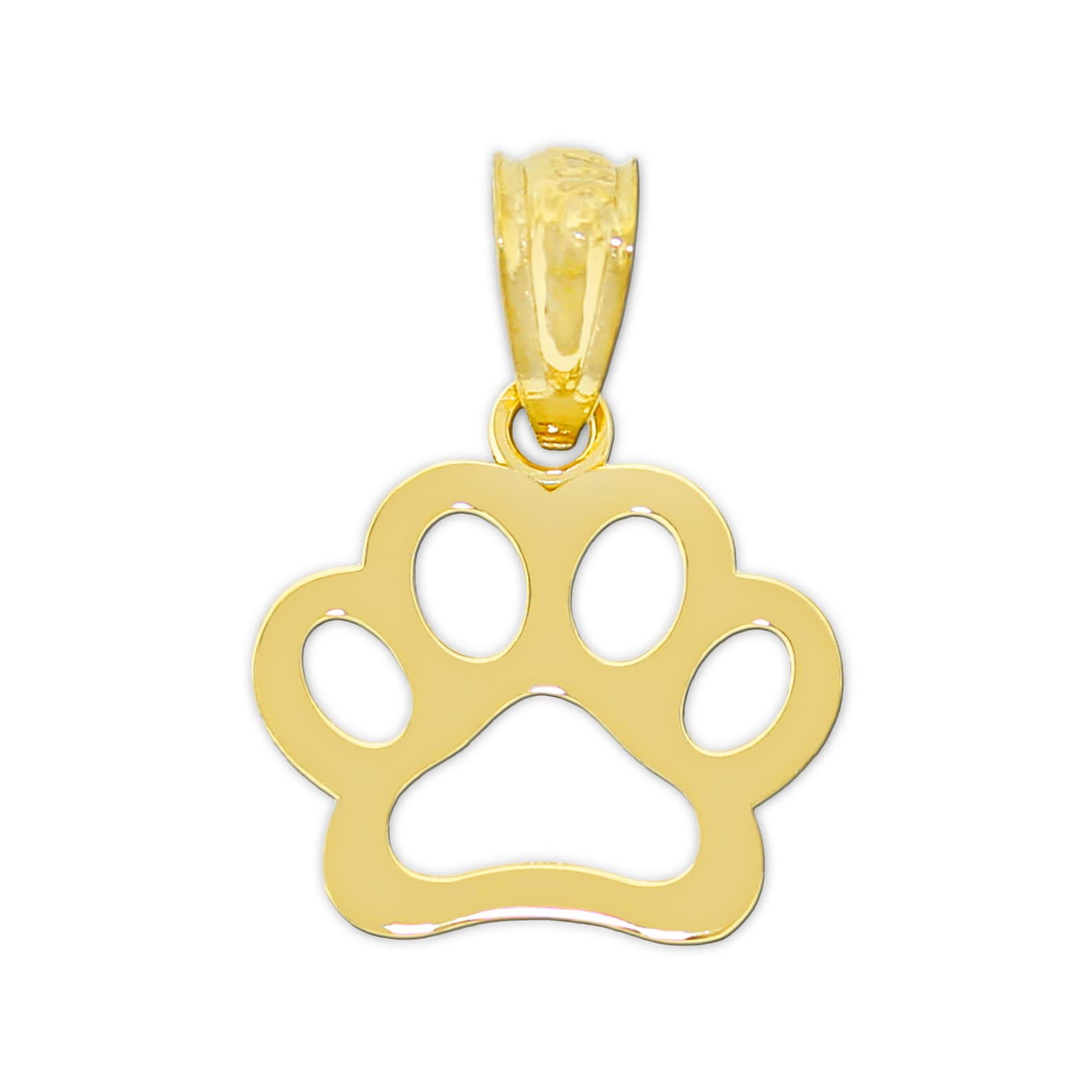 Charm America Gold Dog Paw Charm 14 Karat Solid Yellow Etsy