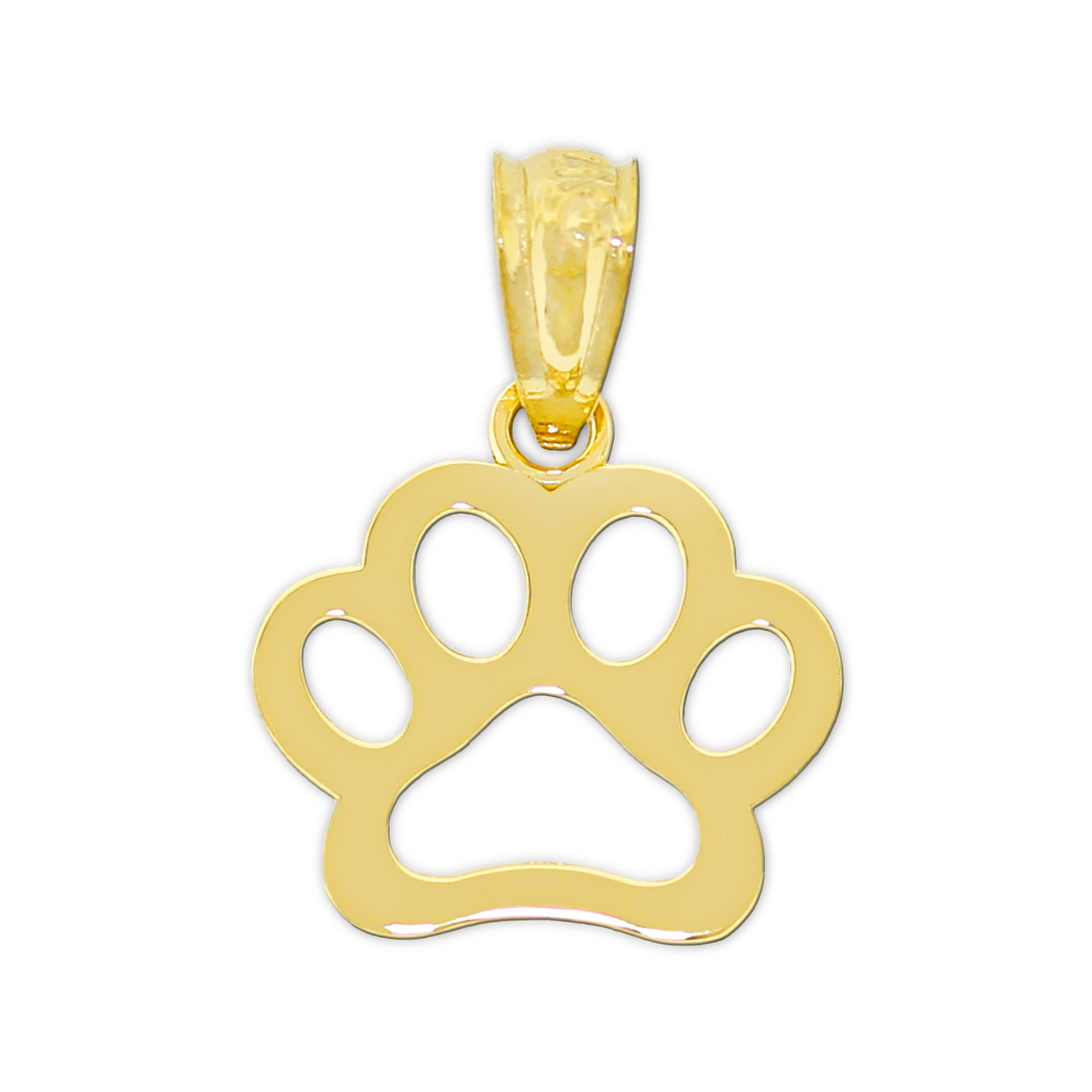 Gold Hundepfoten Anhänger Hundepfoten Halskette 10 Karat Gelbgold mit  optionalen Goldketten