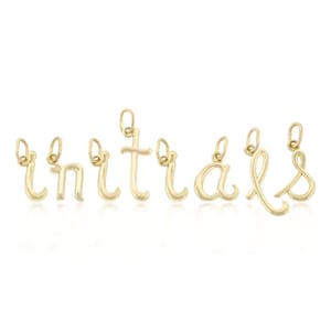 Initiales minuscules - Pendentif lettre en or 10 carats - Pendentif initiale, bijoux simples, mignons, adorables, de tous les jours - Breloque initiale en or