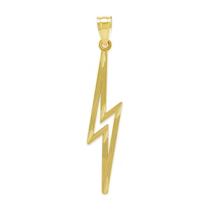 Gold Lighting Bolt Pendant Necklace - 10 Karat Gold - Optional Gold Chain 0.7mm- Thunder Bolt Necklace -Lighting Bolt - Greek Mythology Zeus