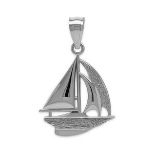 Silver Sailboat Charm Necklace - 925 Sterling Silver - Sailboat Pendant - Nautical Jewelry Necklace - Boat Necklace