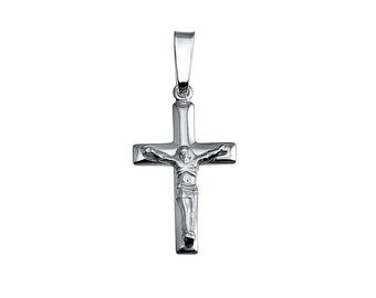 Silver Jesus Crucifix Cross Necklace - 925 Sterling Silver - Baptism Gift - Religious Jewelry - Religious Cross - Jesus Cross Pendant
