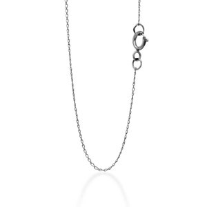 Chaîne de trottoir bébé en or - Or blanc massif 10 carats - Collier à peine là (0.7MM)
