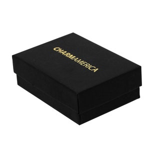 May include: A black gift box with the gold lettering "CHARMAMERICA" on the top.