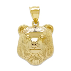 Gold Bär Charme - Bär Anhänger - 10 Karat Solid Gold - Gold Bär Halskette - Bär Tier Schmuck Halskette