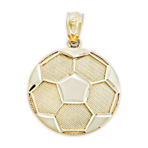 Gold Soccer Ball Futbol Charm - Optional Gold Chain - Soccer Ball Pendant - 10 Karat Solid Gold - Ball Pendant - World Cup
