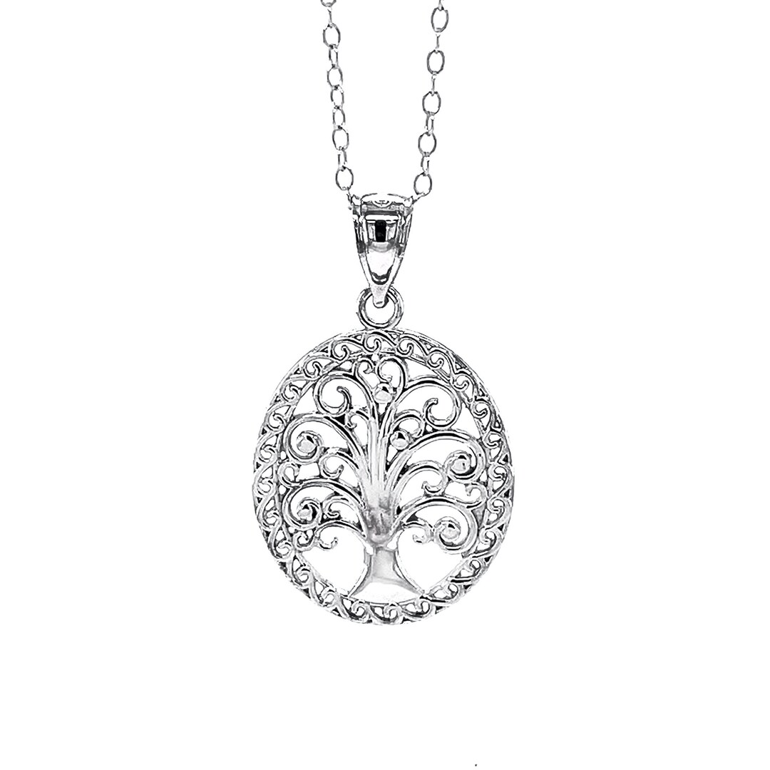 Sterling Sliver Tree of Life Pendant Necklace - Solid 925 Sterling ...