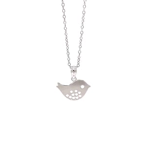 Silver Bird Necklace- 925 Sterling Silver- Silver Adjustable Necklace 16&quot;-18&quot; - Animal Necklace