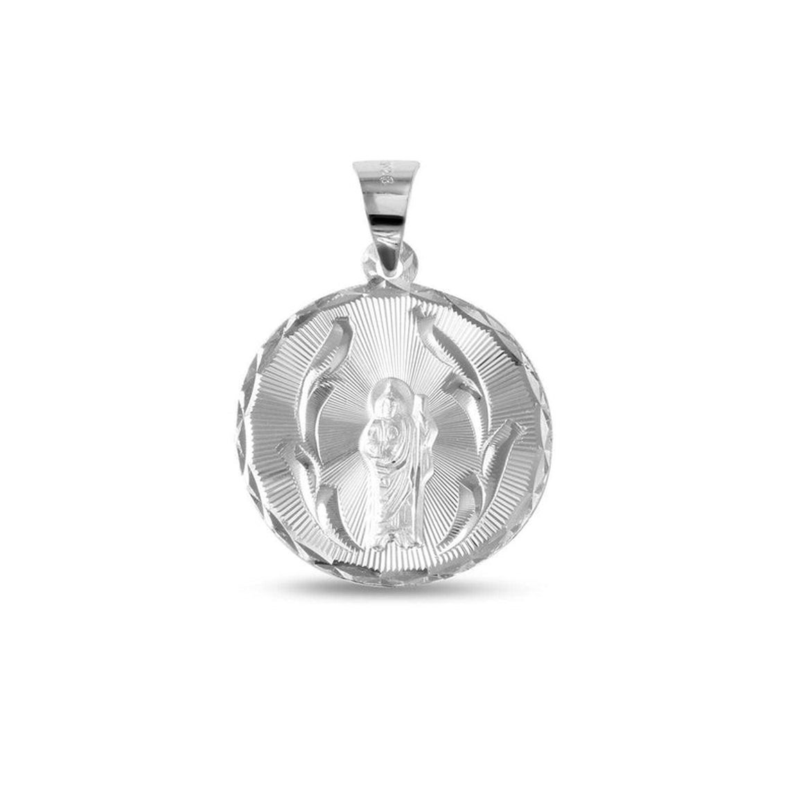 Silver Saint Jude Medallion Necklace - 925 Sterling Silver - Baptism ...