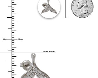 Orecchini pendenti a forma di balena, in argento Sterling