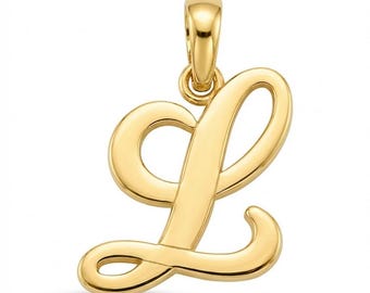 Gold Initial Letter "L" Charm - Letter L Pendant Necklace - 14 Karat Solid Gold with Optional Gold Chains!