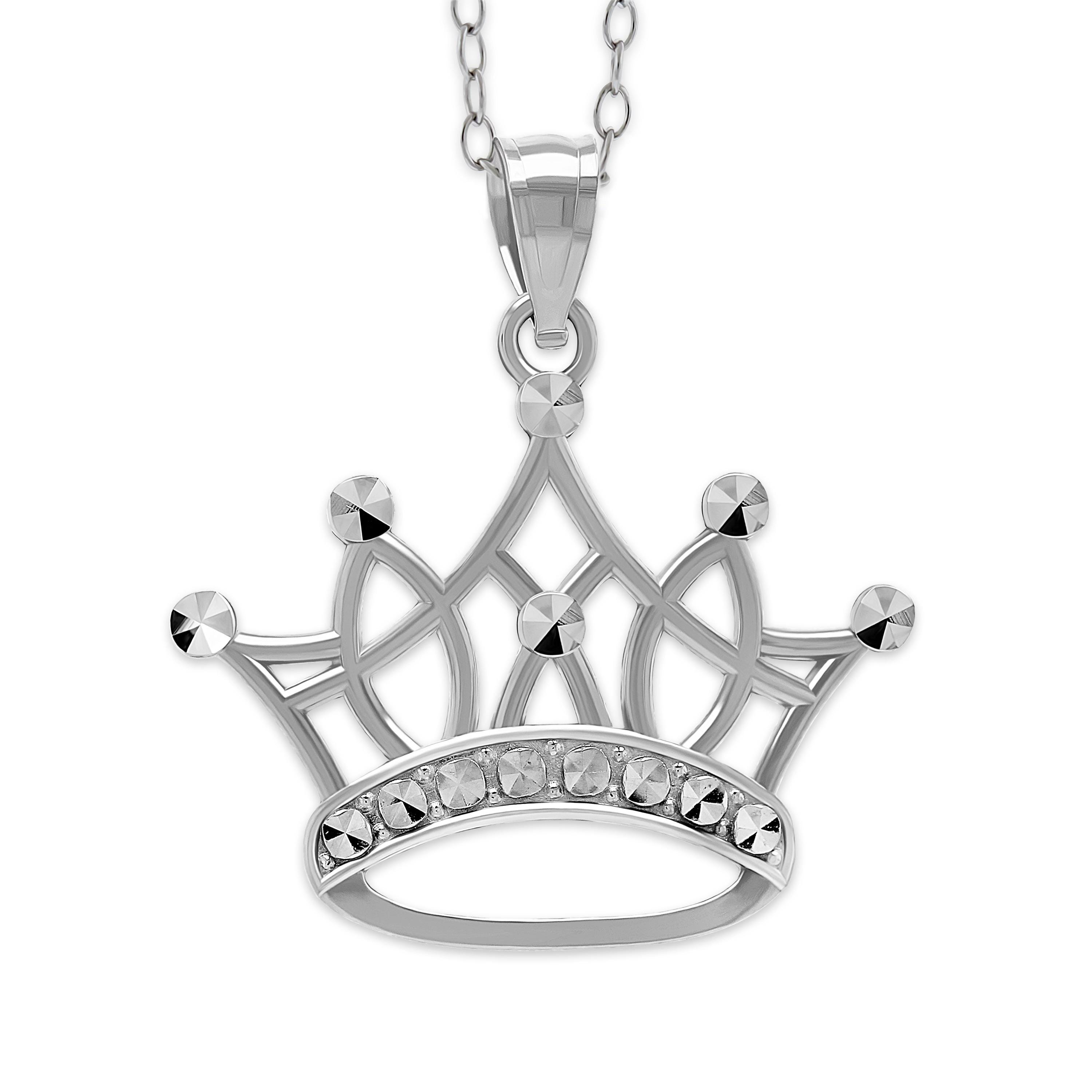 [Hei] (silver925) crown pendant necklace ネックレス Silver Crown Necklace, Sterling Silver Crown Pendant, Tiara