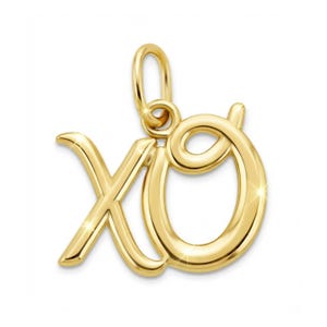 Gold "XO" Hugs and Kisses Charm - Love Pendant - 10 Karat Solid Gold - Optional Gold Chain - Love Necklace