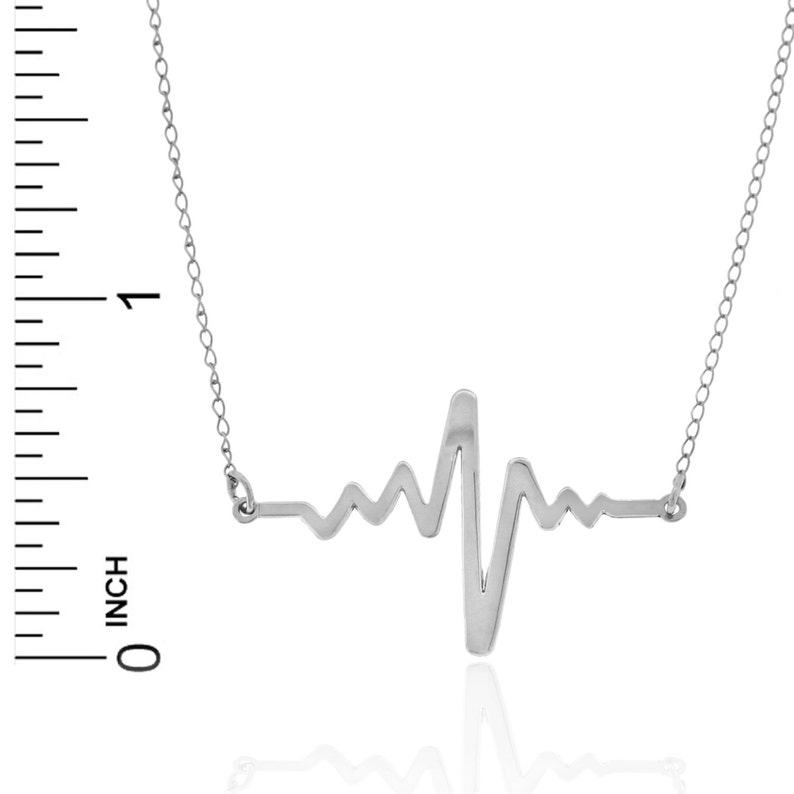 Silver Heart Beat Necklace Pendant Sterling Silver Etsy