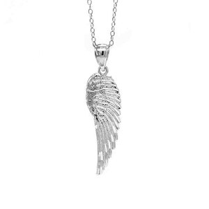Silver Angel Wing Necklace - 925 Sterling Silver- Silver Adjustable Necklace 16"-18" - Angel Wing Pendant