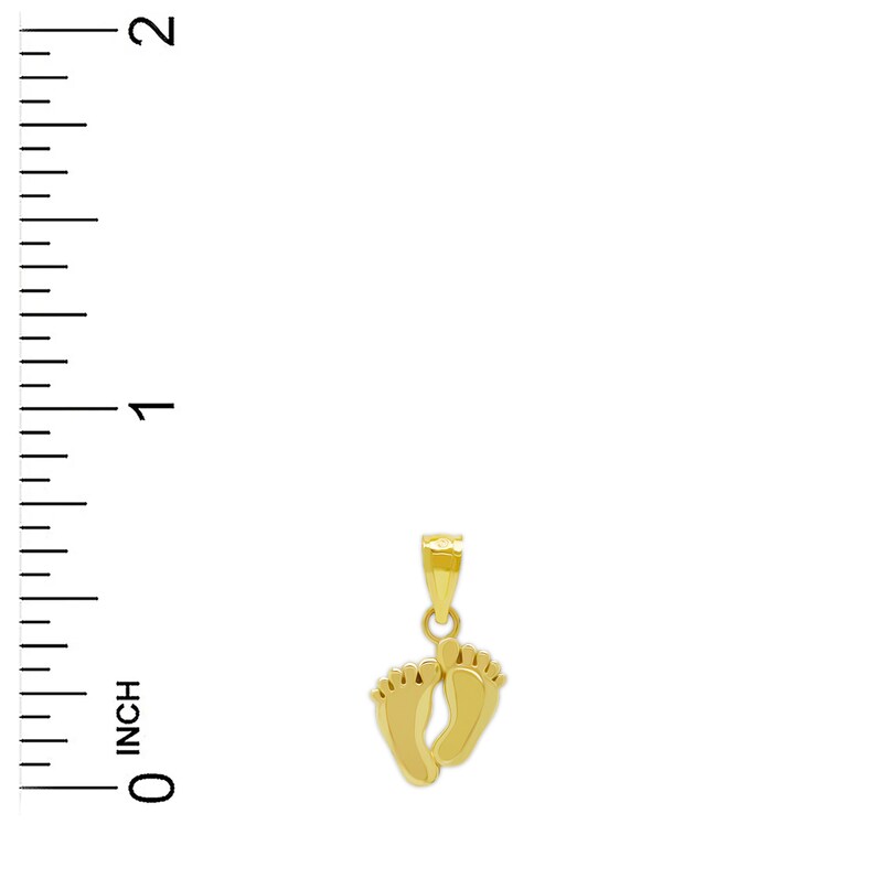 Gold Baby Feet Charm 10 Karat Solid Gold With Optional Rope Etsy