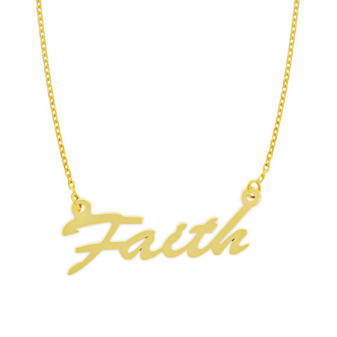 Gold faith Pendant With Adjustable Necklace 14 Etsy