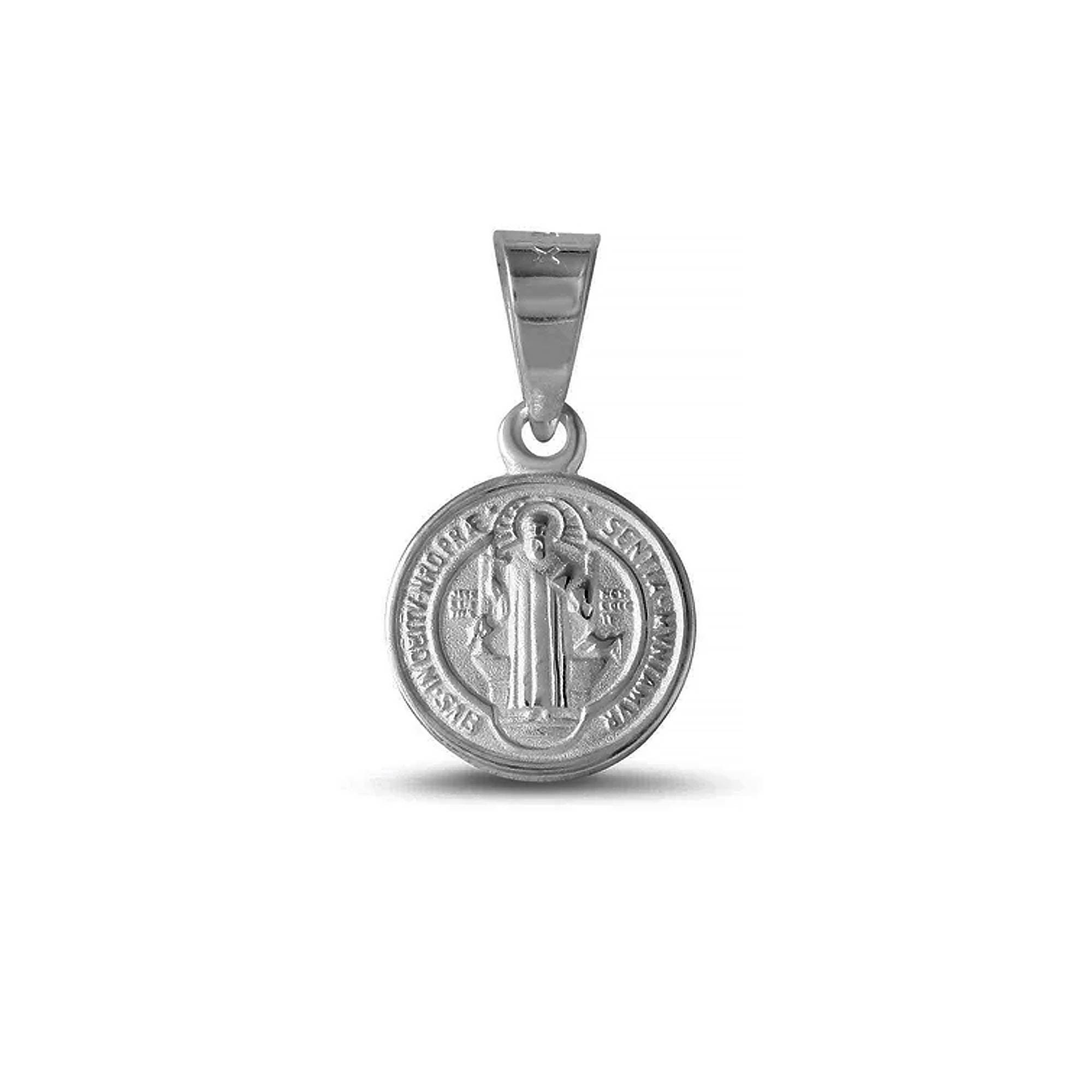 Silver Saint Benedict Medallion Necklace - 925 Sterling Silver ...