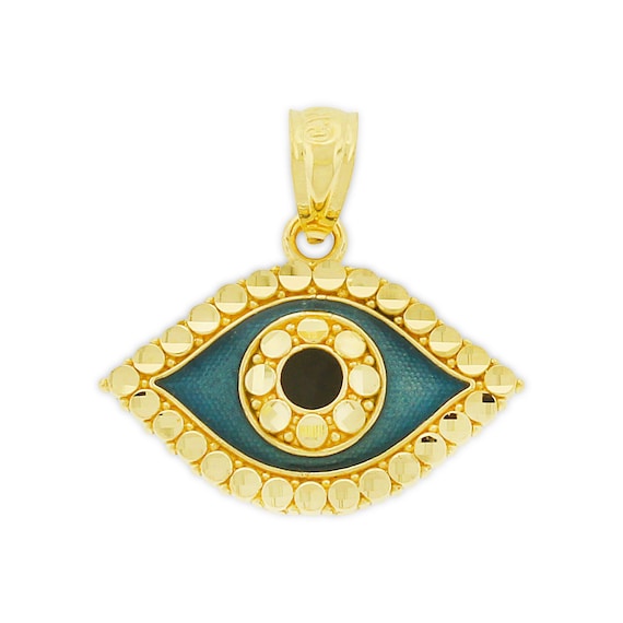 Gold Evil Eye Charm - 14 Karat Solid Gold with Optional Gold Chains! - Eye of Horus - Evil Eye Pendant