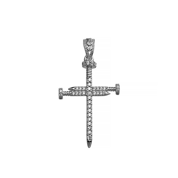 Collana Donna Con Ciondolo Croce In Argento 925 E Moissanite, Gioiello Elegante E Religioso