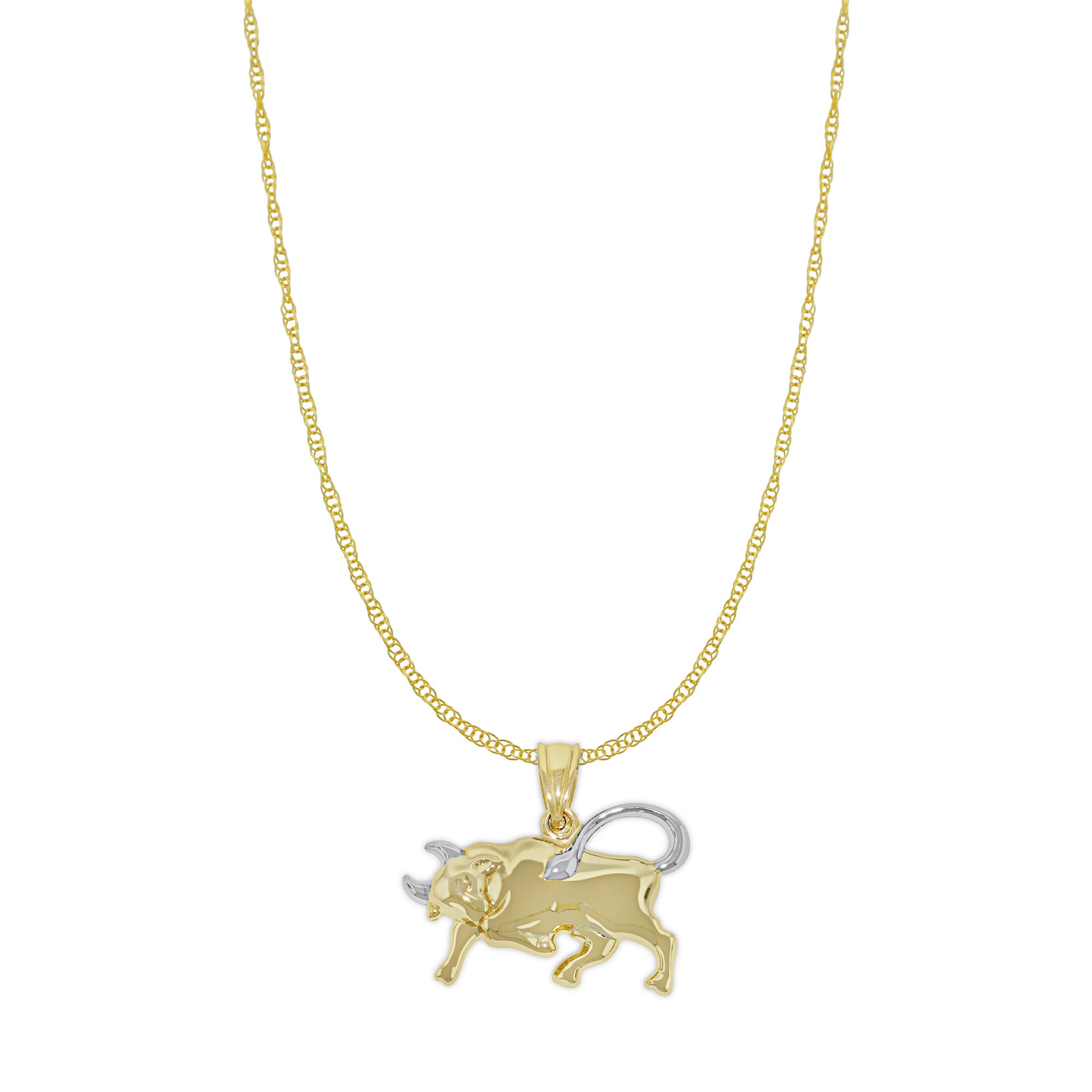 Taurus Zodiac Necklace in 10kt Yellow Gold