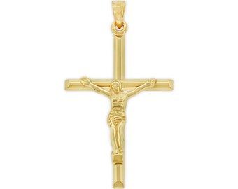 9 Karat Gold Kruzifix Kreuz Jesus Rosenkranz Anhänger Kommunion